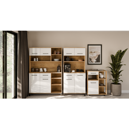 Szafka jezdna 70 cm ROLLER biały połysk / dąb lancelot LANA